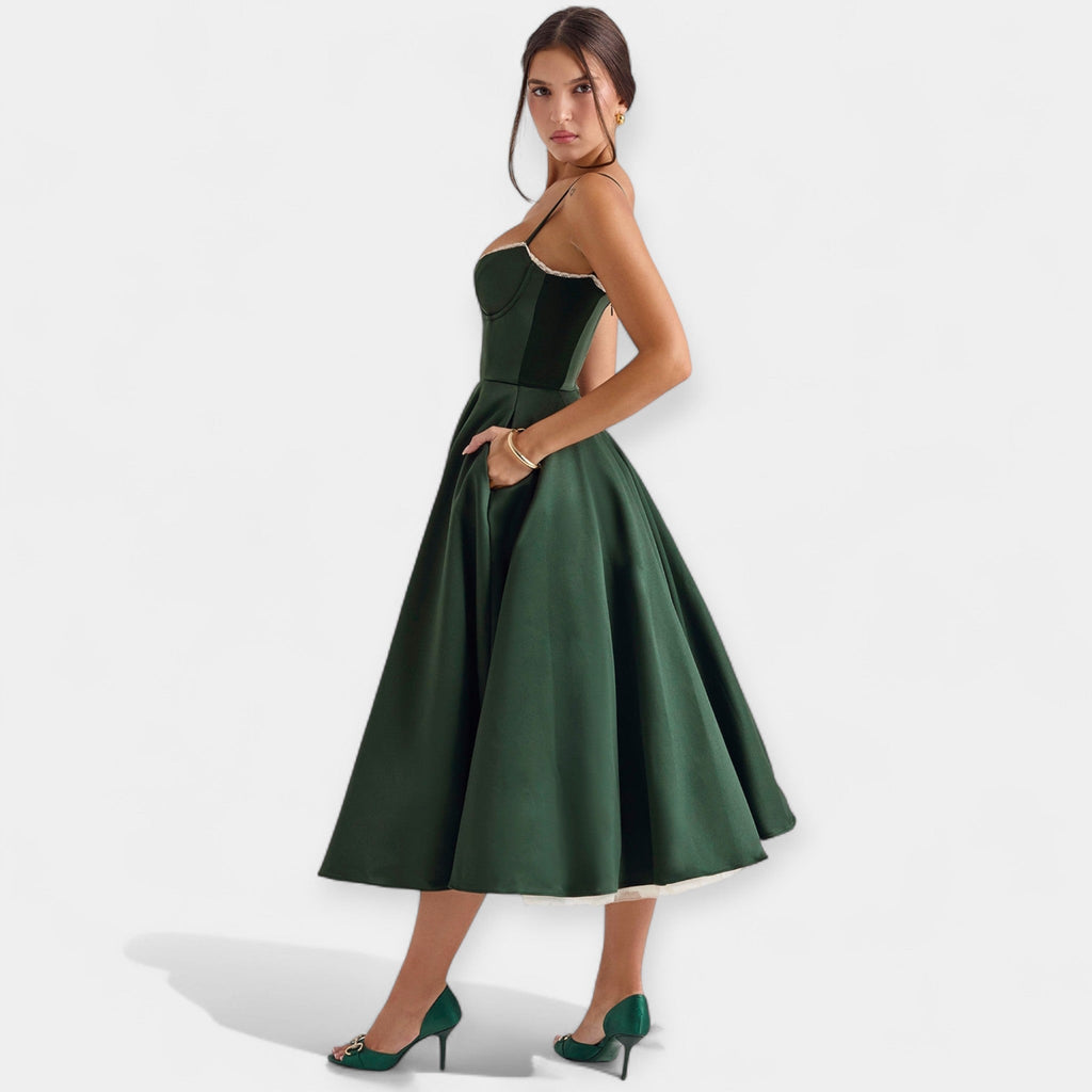 Rochie midi cu tul transparent