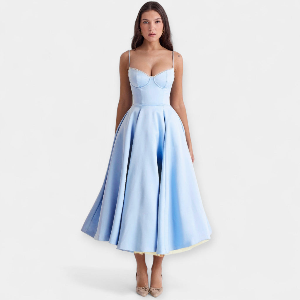 Rochie midi cu tul transparent
