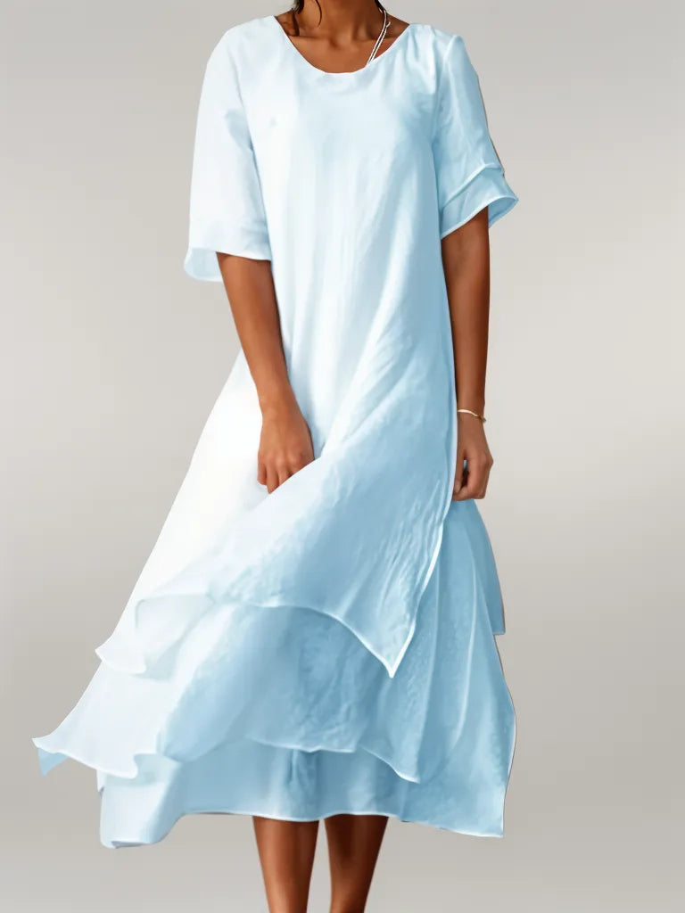 Rochie maxi cu volane elegante
