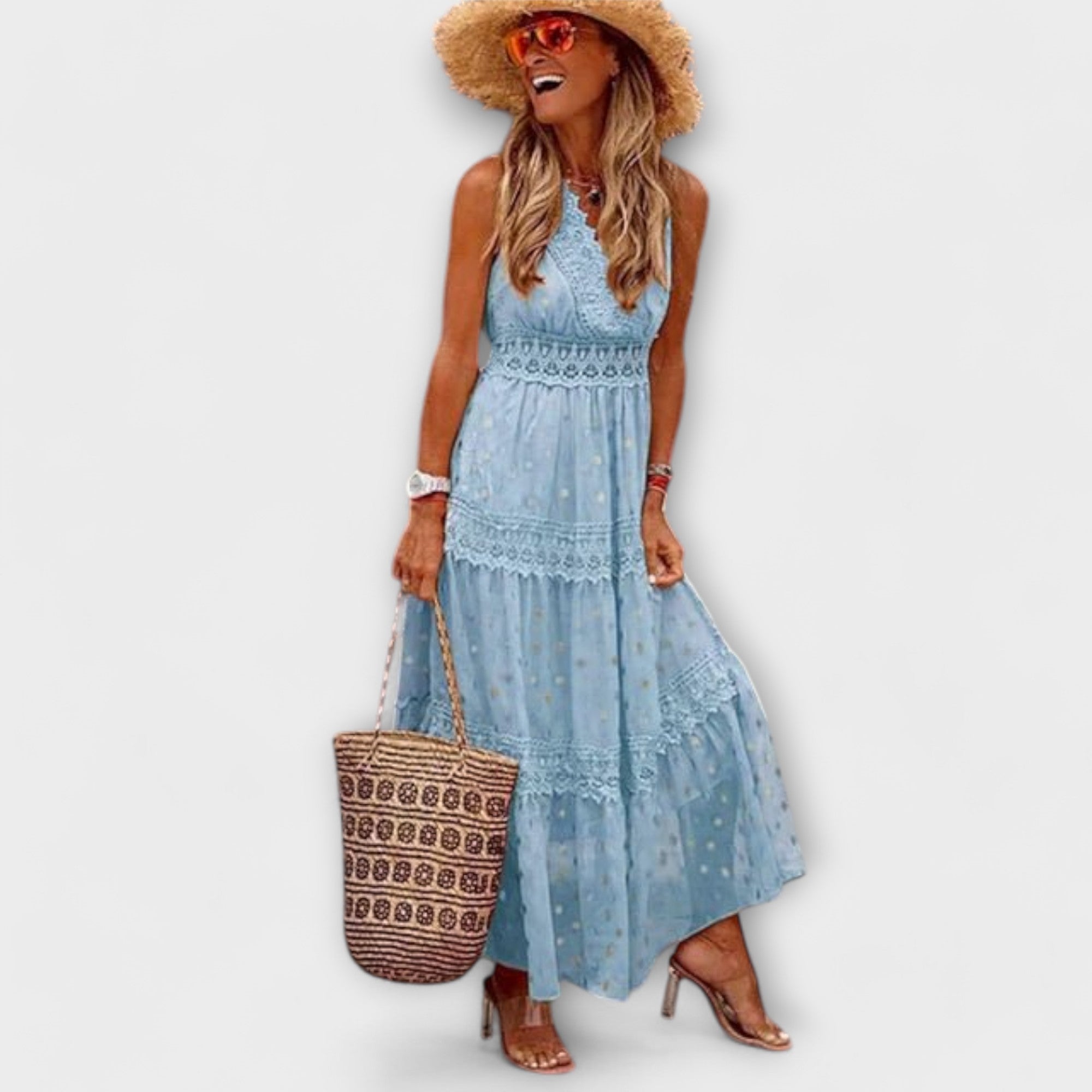 Lola - Rochie maxi cu dantelă boho 