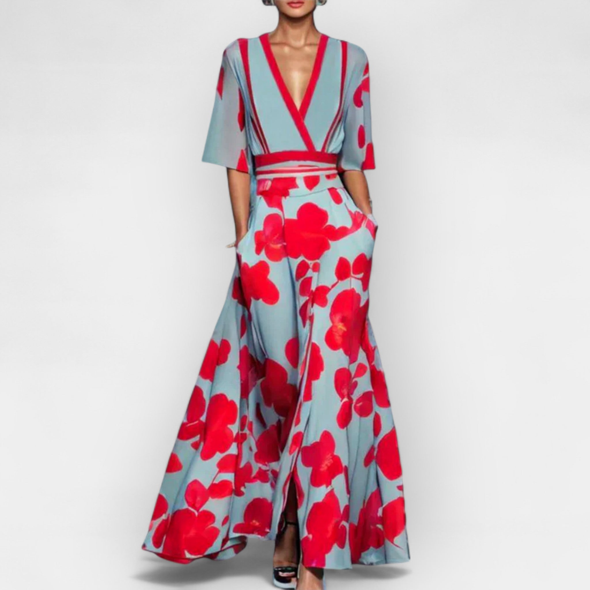 Rochie maxi cu flori