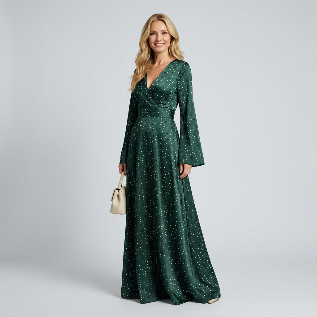 Susana - Rochie lungă cu buline 