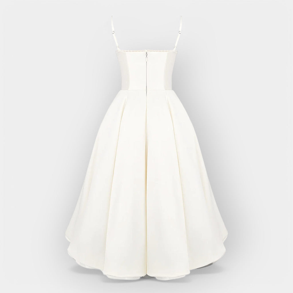 Rochie midi albă minimalistă
