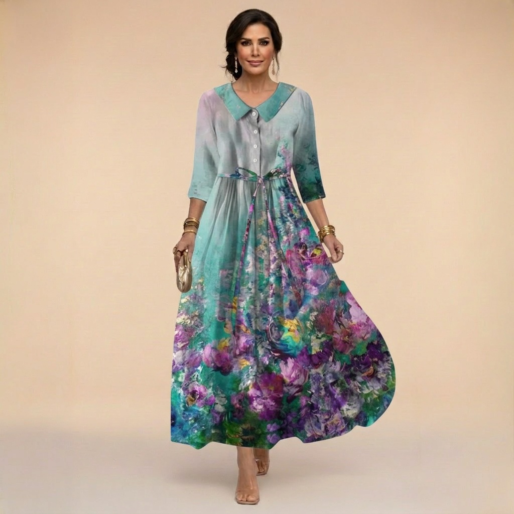 Rochie cu flori și model degradat