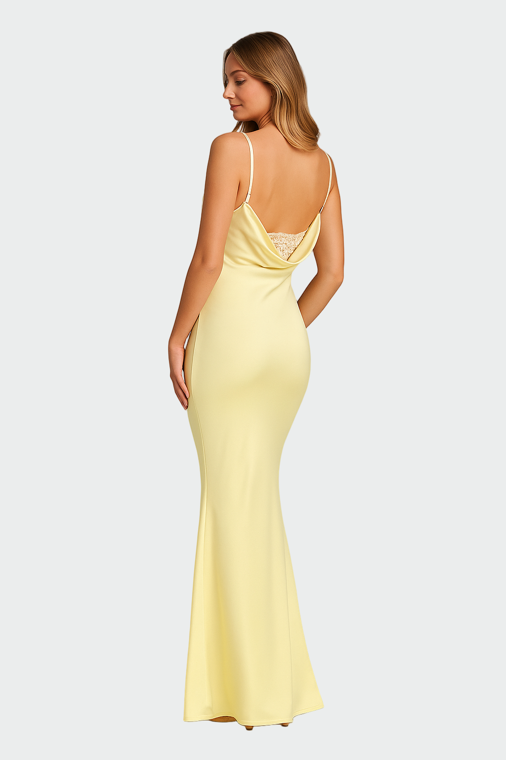 Rochie din satin cu spate deschis
